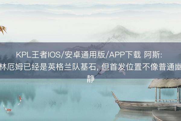 KPL王者IOS/安卓通用版/APP下载 阿斯: 贝林厄姆已经是英格兰队基石, 但首发位置不像普通幽静