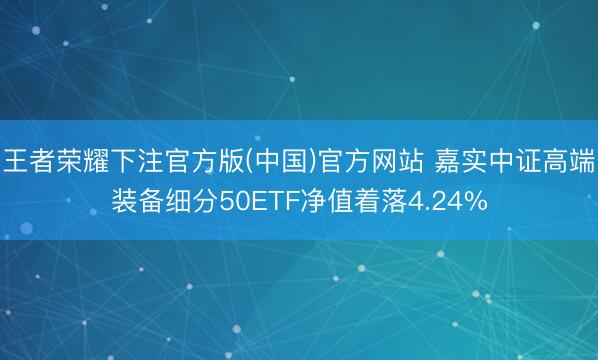 王者荣耀下注官方版(中国)官方网站 嘉实中证高端装备细分50ETF净值着落4.24%