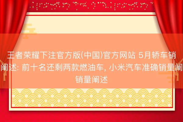 王者荣耀下注官方版(中国)官方网站 5月轿车销量阐述: 前十名还剩两款燃油车， 小米汽车准确销量阐述