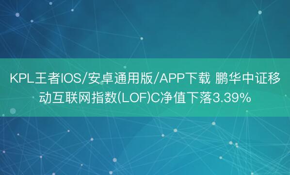KPL王者IOS/安卓通用版/APP下载 鹏华中证移动互联网指数(LOF)C净值下落3.39%