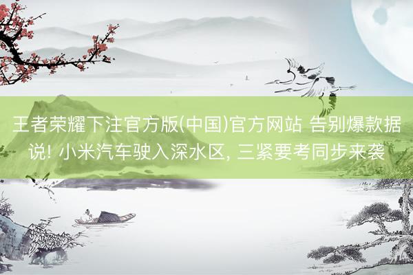 王者荣耀下注官方版(中国)官方网站 告别爆款据说! 小米汽车驶入深水区， 三紧要考同步来袭
