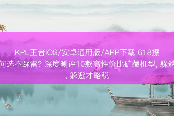 KPL王者IOS/安卓通用版/APP下载 618擦窗机如何选不踩雷? 深度测评10款高性价比矿藏机型, 躲避才略税