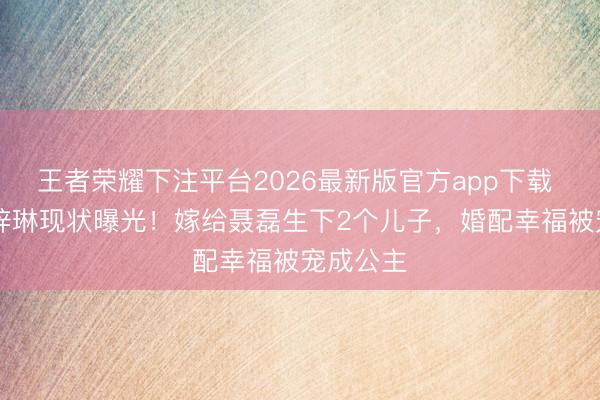 王者荣耀下注平台2026最新版官方app下载 42岁张梓琳现状曝光!嫁给聂磊生下2个儿子,婚配幸福被宠成公主