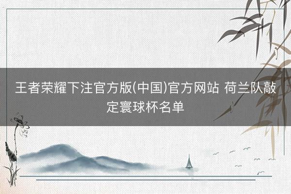 王者荣耀下注官方版(中国)官方网站 荷兰队敲定寰球杯名单
