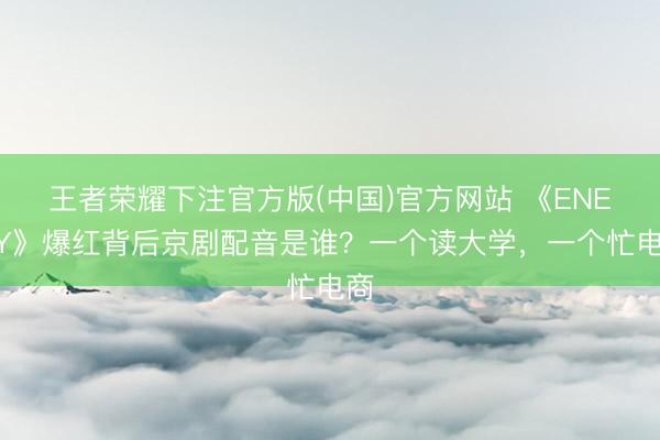 王者荣耀下注官方版(中国)官方网站 《ENEMY》爆红背后京剧配音是谁？一个读大学，一个忙电商
